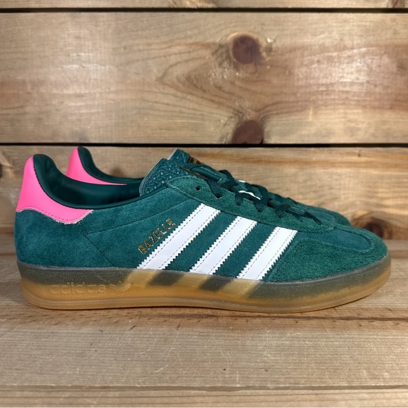 adidas Shoes - NEW Women's Adidas Gazelle Indoor "Collegiate Green Lucid Pink" Sneakers IG5929